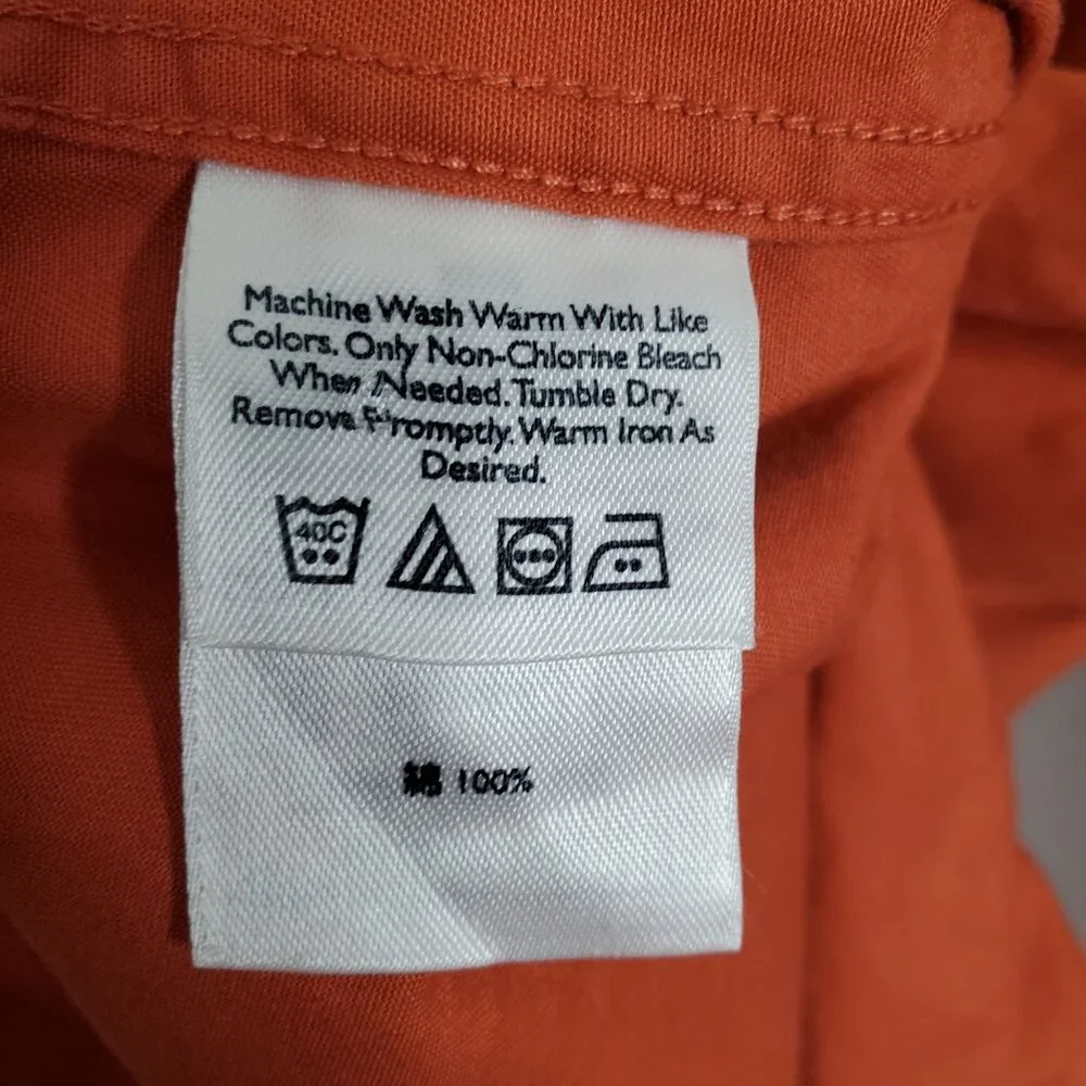 Eddie Bauer Mens Size XL Shirt Button Down Long Sleeve 100% Cotton Autumn Orange - Picture 5 of 8